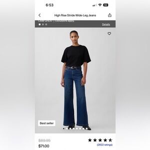 GAP High Rise Stride Jeans, size 6P